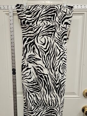 Zebra, Animal, Summer, Party, Wedding, Strapless, Dress, Vintage, Y2k, 2000s,